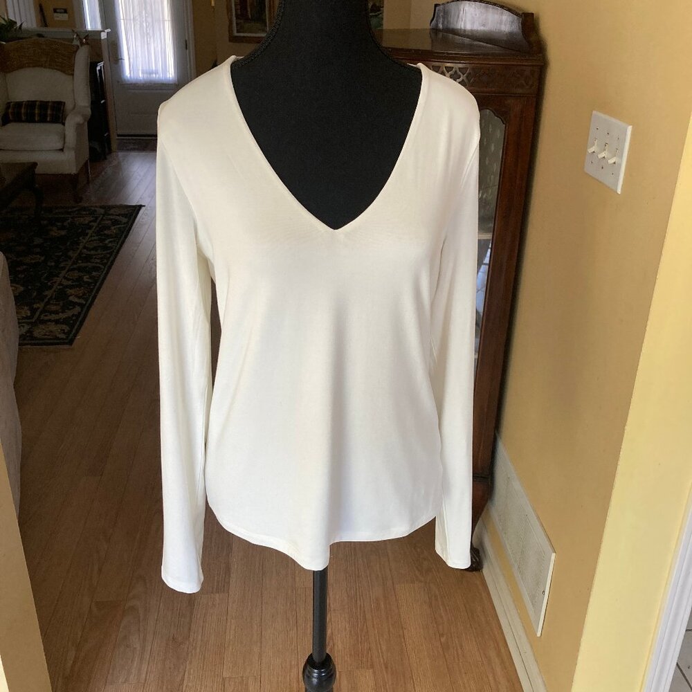 Hudson North Deep V Neck Top Size M-NWOT